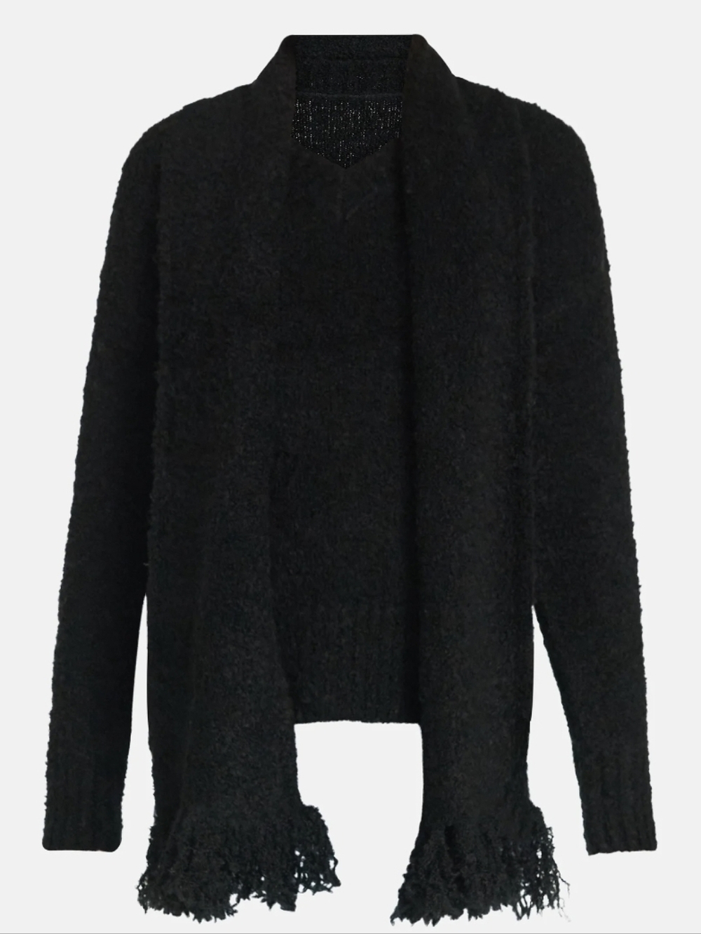 99 Jane Street Women's Size L Boucle Sweater and Scarf Set Midweight Black NWT